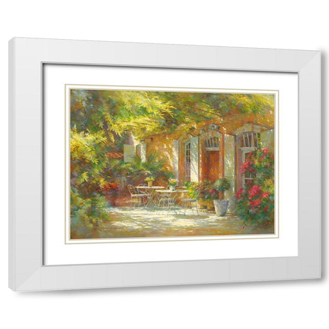 Le vieux relais de poste White Modern Wood Framed Art Print with Double Matting by Messely, Johan