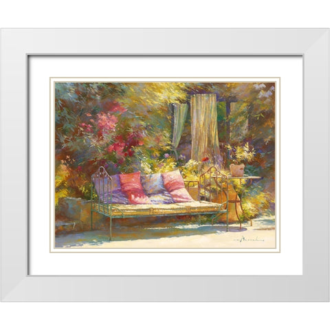 Repos au regalido White Modern Wood Framed Art Print with Double Matting by Messely, Johan