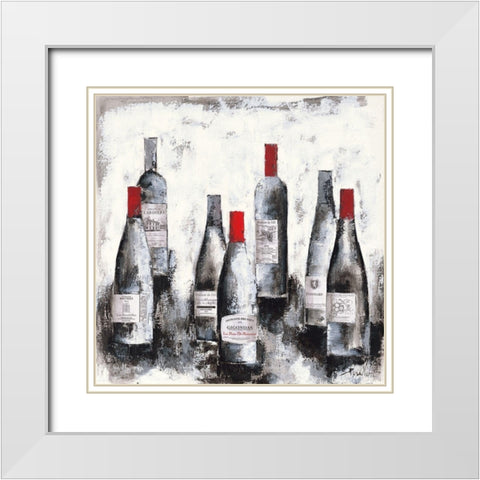 Selection de ma cave VII White Modern Wood Framed Art Print with Double Matting by Persillon, Francoise