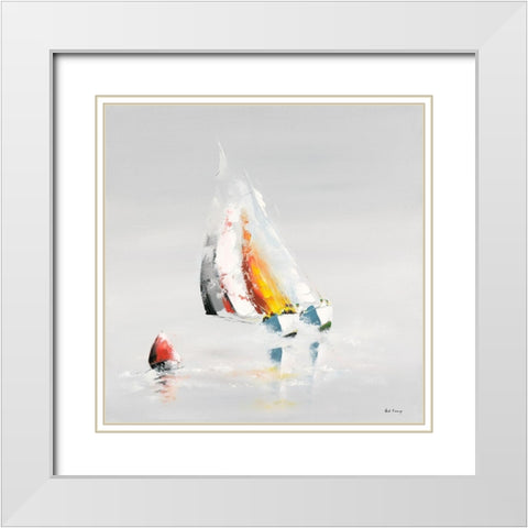 La bouee rouge White Modern Wood Framed Art Print with Double Matting by de Courcy, Gerard