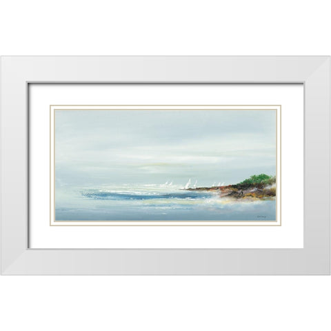 La baie White Modern Wood Framed Art Print with Double Matting by de Courcy, Gerard