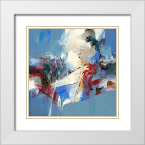 Vibrations II White Modern Wood Framed Art Print with Double Matting by Ball, Veronique