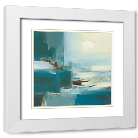 Reflets I White Modern Wood Framed Art Print with Double Matting by Ball, Veronique