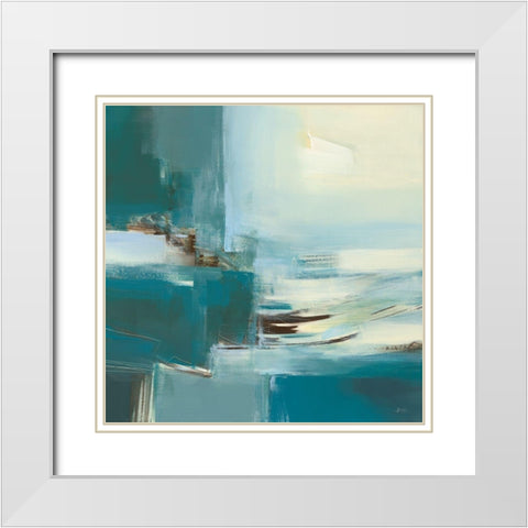 Reflets I White Modern Wood Framed Art Print with Double Matting by Ball, Veronique