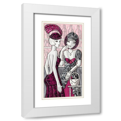 Soiree deguisee White Modern Wood Framed Art Print with Double Matting by MIROTA
