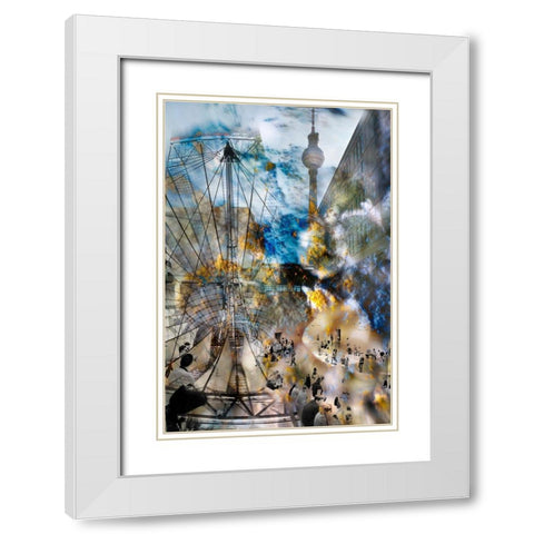 Berlin II White Modern Wood Framed Art Print with Double Matting by Le Visage, J-M