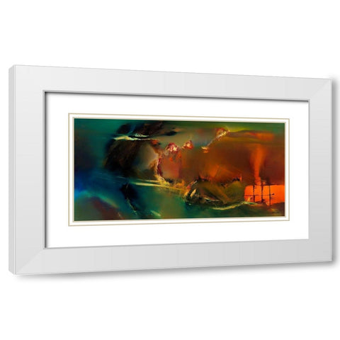 Northern Breeze White Modern Wood Framed Art Print with Double Matting by ARVEE