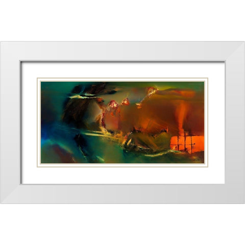 Northern Breeze White Modern Wood Framed Art Print with Double Matting by ARVEE
