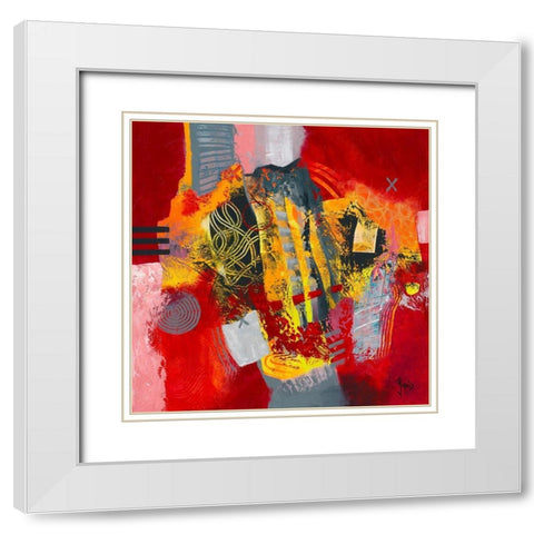 Carte au tresor White Modern Wood Framed Art Print with Double Matting by Jadis