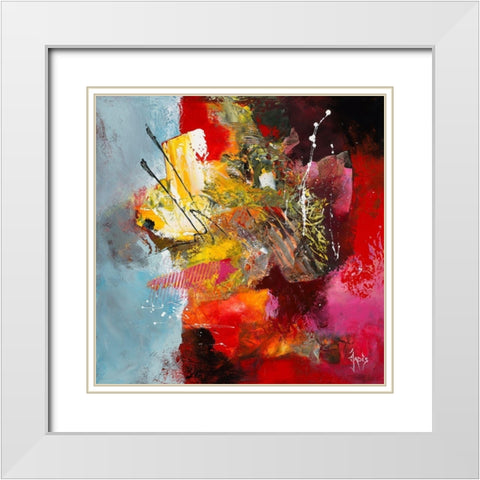 Mozart White Modern Wood Framed Art Print with Double Matting by Jadis