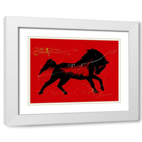 Yegua White Modern Wood Framed Art Print with Double Matting by Bosboom, Leon