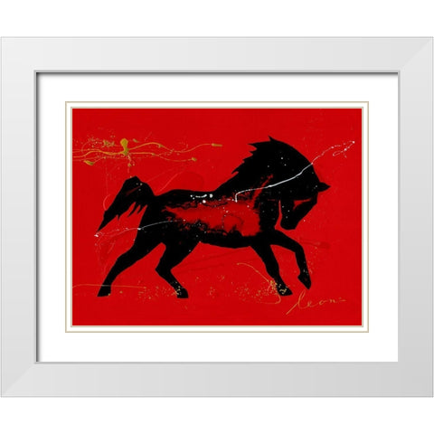 Yegua White Modern Wood Framed Art Print with Double Matting by Bosboom, Leon