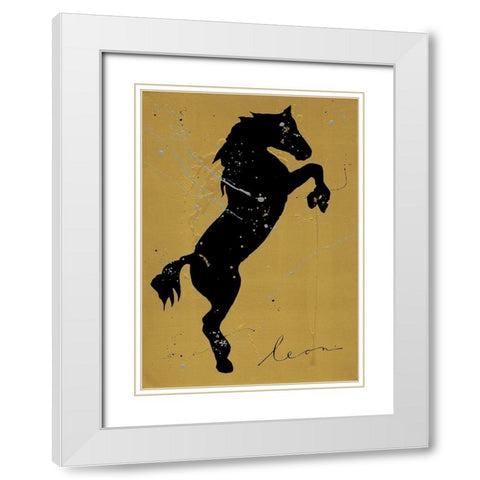 Cria de Caballos White Modern Wood Framed Art Print with Double Matting by Bosboom, Leon