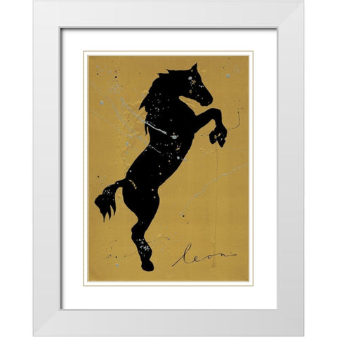 Cria de Caballos White Modern Wood Framed Art Print with Double Matting by Bosboom, Leon