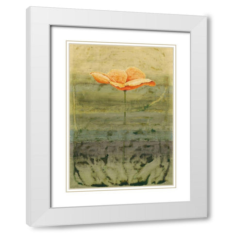 Papaver White Modern Wood Framed Art Print with Double Matting by Clema