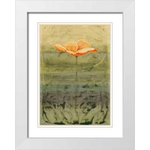 Papaver White Modern Wood Framed Art Print with Double Matting by Clema