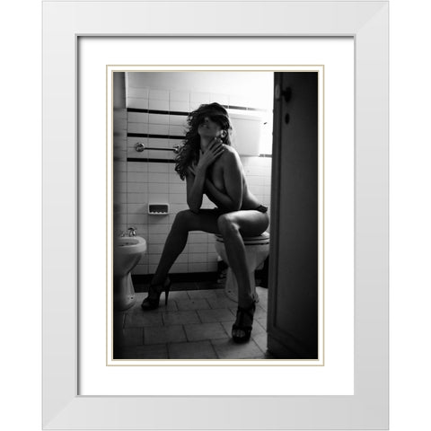 Desperate Housewife White Modern Wood Framed Art Print with Double Matting by Milillo, Marco