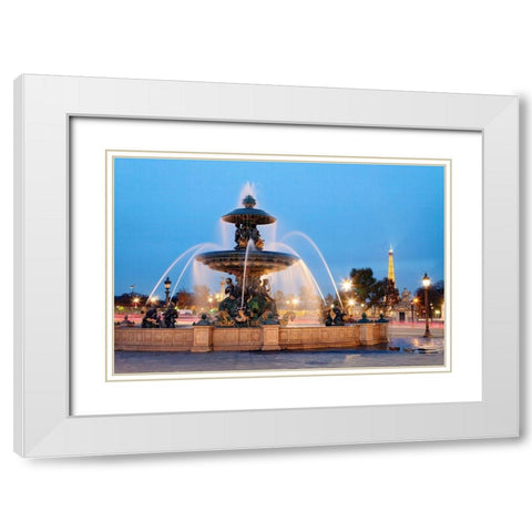 Place de la Concorde White Modern Wood Framed Art Print with Double Matting by Fischer, Rolf