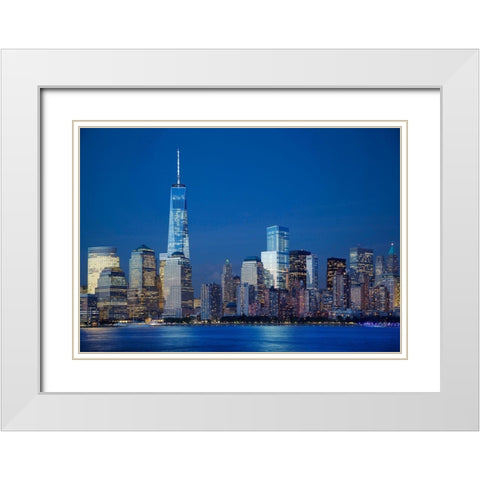 Delirious Downtown White Modern Wood Framed Art Print with Double Matting by Terrible, Aurelien