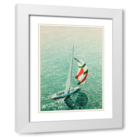 Morning Breeze White Modern Wood Framed Art Print with Double Matting by Black, Karl