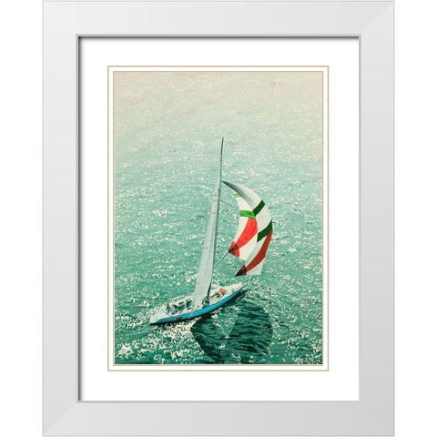 Morning Breeze White Modern Wood Framed Art Print with Double Matting by Black, Karl