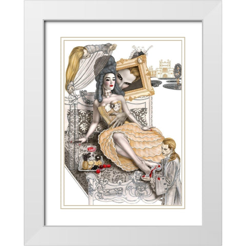 Cinderella White Modern Wood Framed Art Print with Double Matting by Horwath, Sara