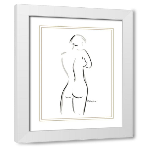 Ondine White Modern Wood Framed Art Print with Double Matting by Marteau, Frederique