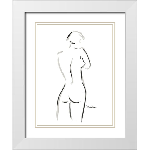 Ondine White Modern Wood Framed Art Print with Double Matting by Marteau, Frederique