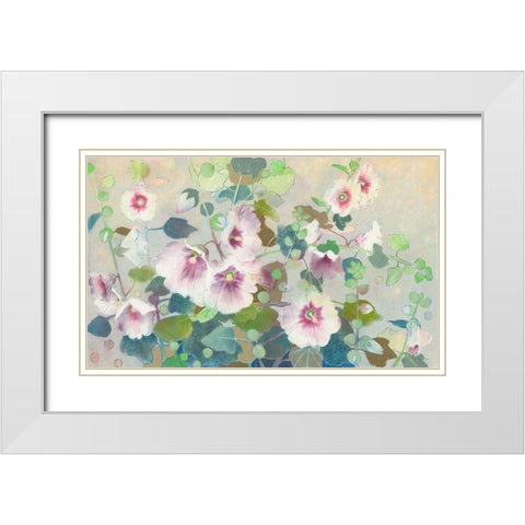 Hollyhock White Modern Wood Framed Art Print with Double Matting by Botman, Loes