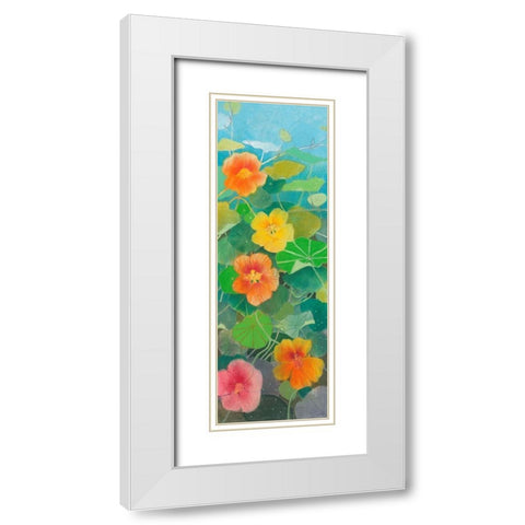 Nasturtium 1 White Modern Wood Framed Art Print with Double Matting by Botman, Loes