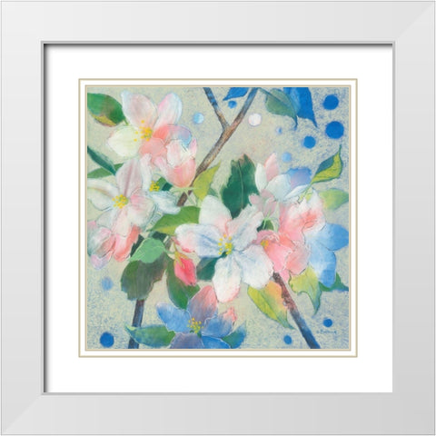 Apple Blossom 2 White Modern Wood Framed Art Print with Double Matting by Botman, Loes