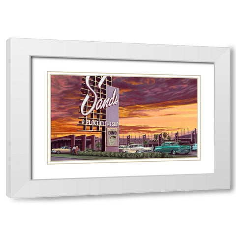 The Sands White Modern Wood Framed Art Print with Double Matting by van Sprengel, Didier