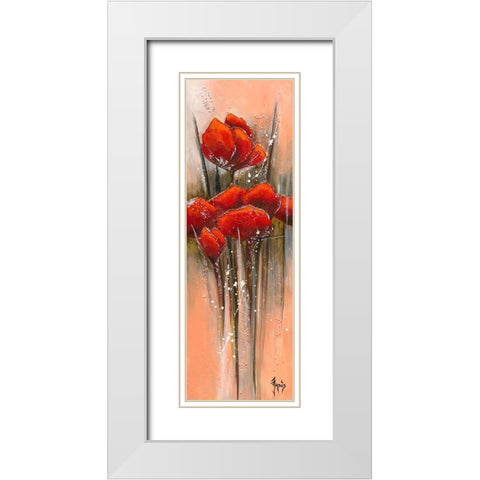 Fleur de lune 4 White Modern Wood Framed Art Print with Double Matting by Jadis