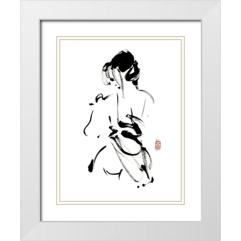 Coquine White Modern Wood Framed Art Print with Double Matting by Hanniet, Marc