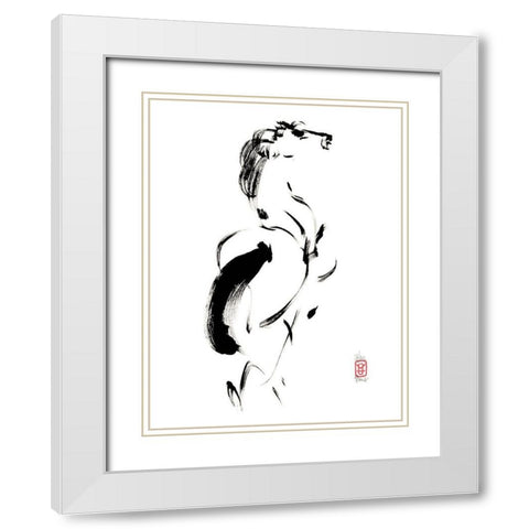 Etalon White Modern Wood Framed Art Print with Double Matting by Hanniet, Marc