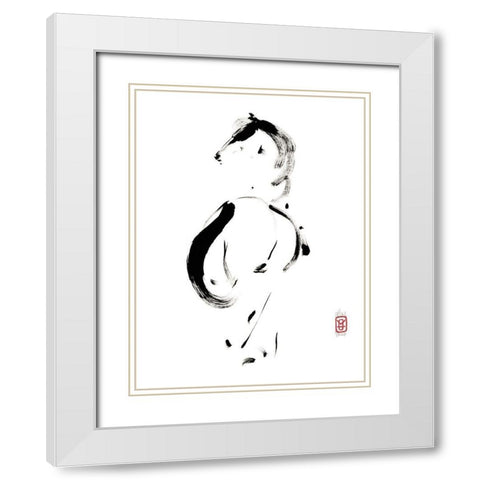 La mysterieuse elegante White Modern Wood Framed Art Print with Double Matting by Hanniet, Marc