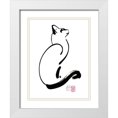 Fidele-lattente du maitre White Modern Wood Framed Art Print with Double Matting by Hanniet, Marc