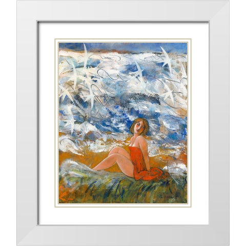 Lorchestration du desir en petites voiles White Modern Wood Framed Art Print with Double Matting by Hanniet, Marc