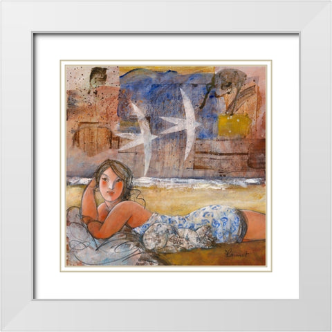 Autre et semblable White Modern Wood Framed Art Print with Double Matting by Hanniet, Marc