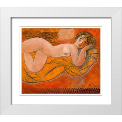 Ainsi soit-elle White Modern Wood Framed Art Print with Double Matting by Hanniet, Marc