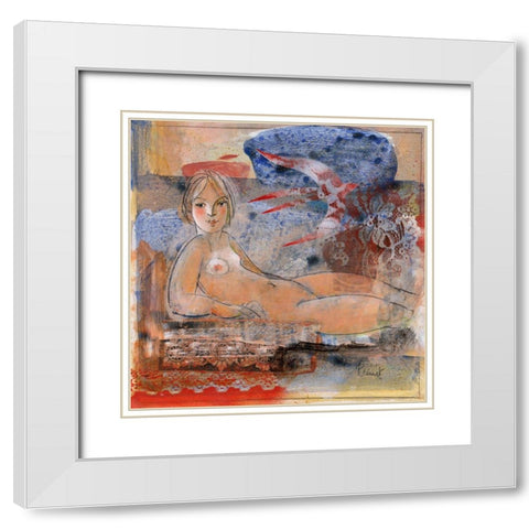 Leclosion dun reve White Modern Wood Framed Art Print with Double Matting by Hanniet, Marc