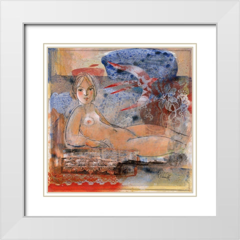 Leclosion dun reve White Modern Wood Framed Art Print with Double Matting by Hanniet, Marc