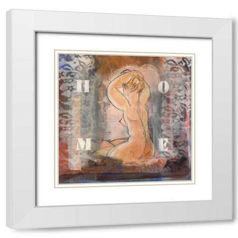 Home White Modern Wood Framed Art Print with Double Matting by Hanniet, Marc