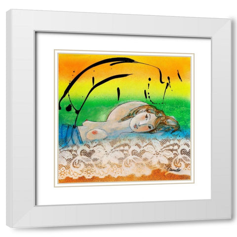 Arc en ciel White Modern Wood Framed Art Print with Double Matting by Hanniet, Marc