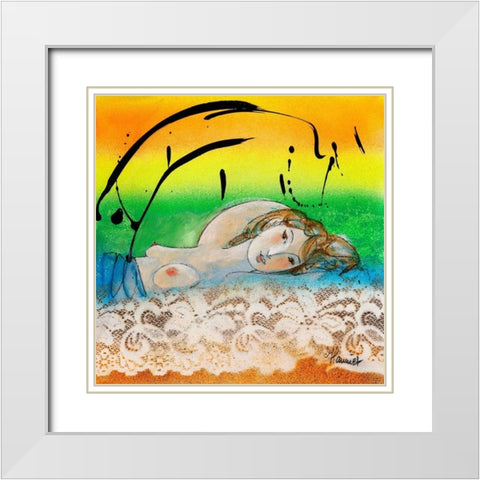 Arc en ciel White Modern Wood Framed Art Print with Double Matting by Hanniet, Marc