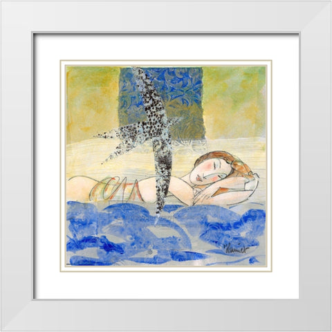 Leloge des vagues White Modern Wood Framed Art Print with Double Matting by Hanniet, Marc