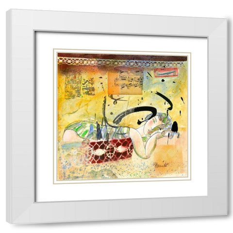Le voyage en partage White Modern Wood Framed Art Print with Double Matting by Hanniet, Marc