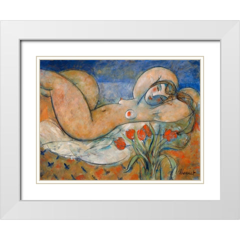 Lempreinte dune seconde White Modern Wood Framed Art Print with Double Matting by Hanniet, Marc