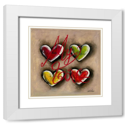 My Love White Modern Wood Framed Art Print with Double Matting by Mougin, Carine