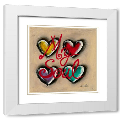 My Soul White Modern Wood Framed Art Print with Double Matting by Mougin, Carine